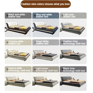 Hochwertiges Erwachsenen-Schlafzimmer <span class=keywords><strong>Queen</strong></span>-<span class=keywords><strong>Size</strong></span>-Bettgestell 1,8m Doppelbett Blaues Leder Modernes Luxuriöses Weiches Italienisches Bett Mit Stauraum - Product Image 4