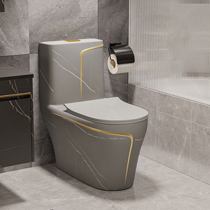 Inodoros modernos sang trọng vàng đen đá cẩm thạch đầy màu sắc sứ Nước Tủ quần áo gốm một mảnh phòng tắm WC bát nhà vệ sinh commode - Product Image 2