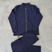 Survêtements de football décontractés pour hommes avec logo noir, ensemble 2 pièces unisexe, tenue de jogging technique ample, en polyamide et élasthanne, OEM