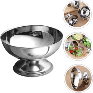 Tazones de Metal Económicos con Base para Helados y Postres, Copas de Acero Inoxidable para Ensaladas y Pudines, Platos para Aperitivos, Porta Papas Fritas para Bares y Cafeterías - Product Image 1