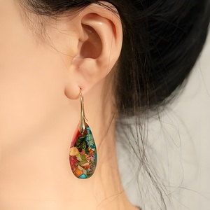 Orecchini Pendenti a Goccia con Pietra Naturale Curativa, Trendy e di Tendenza, in Oro e Argento per Donne - Product Image 6