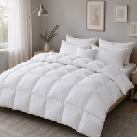 Couette en duvet de plumes de canard et d'oie blanches, taille King Queen, moelleuse et chaude