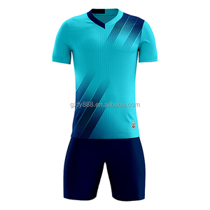 Maillot de football personnalisé 25-26, ensemble à manches courtes, survêtement athlétique pour homme, 100 % coton, imprimé par transfert thermique, séchage rapide, sport - Product Image 1