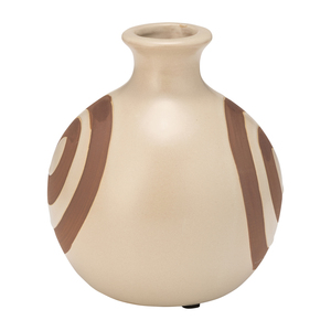 Vaso in ceramica con design astratto a forma di bersaglio marrone per l'arredamento del soggiorno - Product Image 4