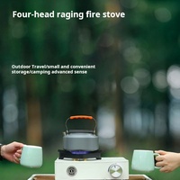 Réchaud de camping portable AZ06 coupe-vent, nouveau modèle 2025, brûleur à gaz butane avec allumage piézo, 4000W haute puissance pour barbecue en plein air, pique-nique