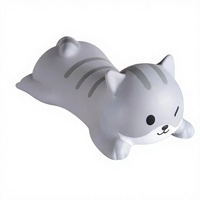 Repose-poignet ergonomique pour souris et clavier, motif chat gris, pour ordinateur, coussin de coude, repose-bras, fournitures de bureau Kawaii