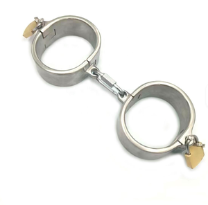 Menottes de poignet détachables en acier inoxydable argenté Darkseid Emperor pour couple, produits pour adultes BDSM, vente en gros - Product Image 1