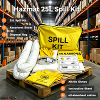 Kit de nettoyage complet pour déversements d'hydrocarbures et de produits chimiques dangereux, absorbant les liquides, pour situations d'urgence industrielles