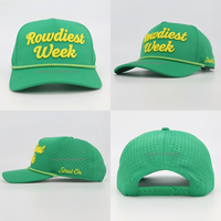 Grosir OEM 5 Panel topi kustom 5 Panel topi tahan air olahraga Golf topi Laser Cut berlubang tali topi bisbol