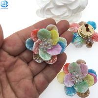 Penutup Kancing Bunga Resin Putih Buatan Tangan untuk Wanita, Dapat Dilepas, Tanpa Jahit, Klip Kancing Permata untuk Kemeja, Manset, Jas