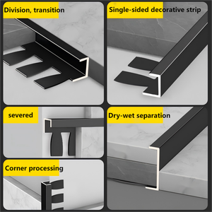 Bande <span class=keywords><strong>de</strong></span> bordure à chevrons en alliage d'aluminium pour la <span class=keywords><strong>transition</strong></span> <span class=keywords><strong>de</strong></span> la selle <span class=keywords><strong>de</strong></span> carreaux <span class=keywords><strong>de</strong></span> sol en bois. - Product Image 5