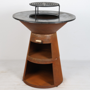 Brasero Plancha de Patio 2026 Élégant et Simple à Structure KD, en Acier Corten Durable, avec Bac à Bois et Rangement pour <span class=keywords><strong>Bûches</strong></span> - Product Image 2