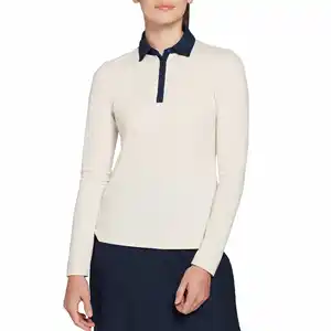 ladies customized sports long sleeve polo shirts golf polo shirt women wholesale