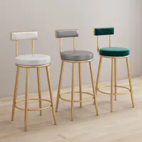 Bar Chair Nordic Tall Counter Möbel Gold Metall Samt zurück Luxus Küche Leder Moderne Hoch hocker Bar stühle Für Steht isch