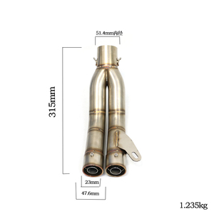 Tubo de Escape Doble Universal de 51 mm para Motocicleta, Acero Inoxidable, para <span class=keywords><strong>Honda</strong></span> <span class=keywords><strong>CBR</strong></span> CBR125 CBR250 MI003 Z800 <span class=keywords><strong>Moto</strong></span> - Product Image 2