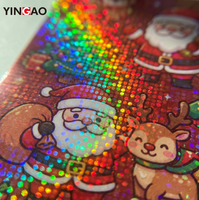 Individuelle Holographische Punktfilm-Aufkleber Wasserfeste Kawaii Cartoon Weihnachts-Schreibwaren-Aufkleber für Feiertags-Tagebuch-Deko Kiss-Cut