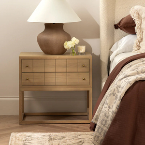 Mesita de noche contemporánea para el hogar, gabinete de 2 cajones, muebles de dormitorio de madera de roble, mesita de noche, mesa auxiliar para apartamento de Hotel - Product Image 3