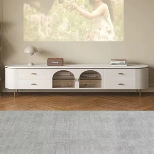 Mueble de <span class=keywords><strong>TV</strong></span> de Madera Blanca Estilo Nórdico, Mueble de Salón, Almacenamiento para el Hogar, Mueble de <span class=keywords><strong>TV</strong></span> Moderno y Lujoso con Tapa Rectangular de Madera - Product Image 4