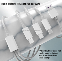 Câble de charge Type-C 3-en-1 en nylon blanc 66W ultra-rapide pour iPhone 16 Pro Max/téléphones mobiles, vente en gros depuis Shenzhen, MOQ 30 pièces