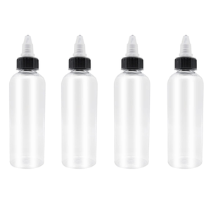 1 Oz 3Oz 15Ml 20Ml 50Ml 60Ml 250 Ml Clear Round Pet Plastic Cosmetic Squeeze Applicator <b>Bottles</b> for Hair Oil - Product Image 1