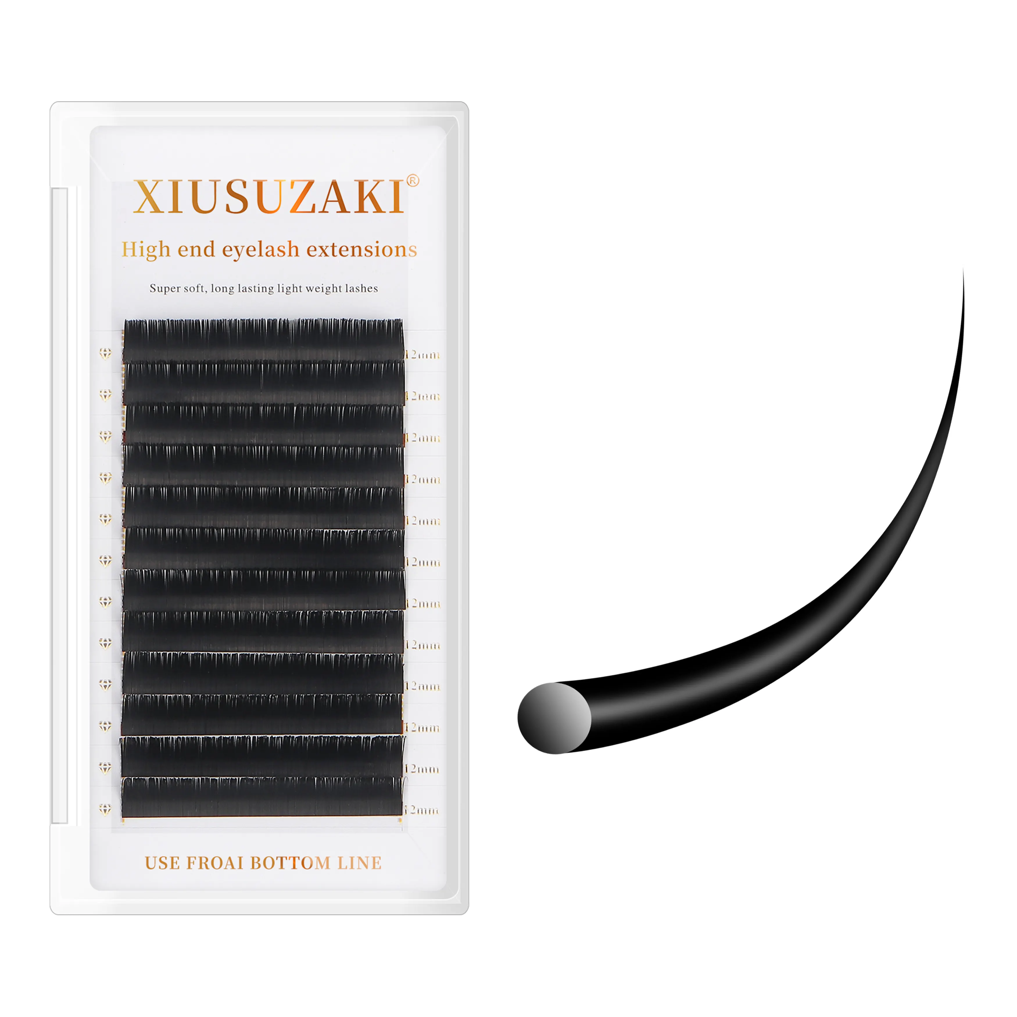 XIUSUZAKI קלאסי יחיד הארכת ריסים ריסים מט שחור מקצועי רך טבעי ריסים שיער לשיער