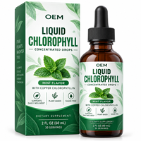Gouttes de chlorophylle liquide à la menthe, à base de plantes, sans sucre, soutien quotidien au bien-être pour adultes, OEM, marque privée, vente en gros en vrac