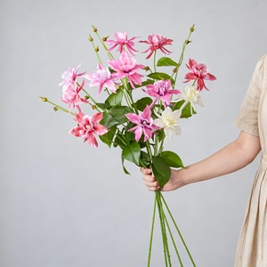 CallaFloral Fleurs Artificielles Rose Blanc Bouquet Pétales en Polyester Décorations de Mariage Intérieures Bouquet à Main - Product Image 1