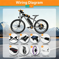 Juego de ruedas para bicicleta eléctrica de 20-29 pulgadas, kit de motor para bicicleta eléctrica, controlador de onda sinusoidal, pantalla LCD, 500W, 2000W, 3000W, 5000W