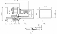 Connecteur BNC-C-J5 mâle 75 ohms à sertir pour câble 75-5, fourni par le fabricant