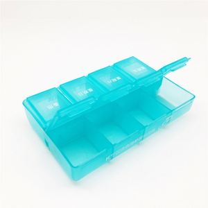 Boîte à pilules, organiseur de vitamines, 8 compartiments, boîte de voyage rectangulaire en plastique - Product Image 3
