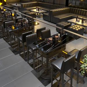 Kommerzielle Strip Bar Club Möbel Nachtclub Lounge Led Steht isch und Stuhl Set Schwarzes Leder Zigarren <span class=keywords><strong>sofa</strong></span> Stand für Restaurants - Product Image 6