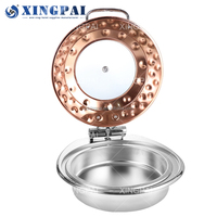 XINGPAI Autres fournitures pour hôtels et restaurants Ensemble de chauffe-plats en acier inoxydable 6L pour chauffe-plats pour buffet en or rose à vendre