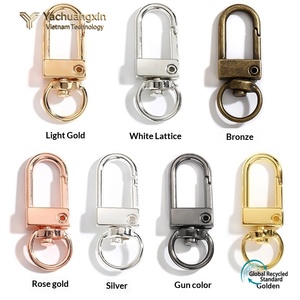 Polished Brass <b>Snap</b> Hook Swivel Locking Carabiner <b>Clip</b> Hardware for Keychain Lanyard Use - Product Image 2