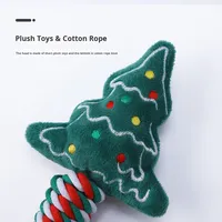 Ensemble de jouets pour chiens en corde de Noël durables et écologiques Jouets pour animaux de compagnie résistants à la mastication pour petits chats et chiens