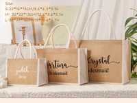 Sacs de faveur de mariage personnalisés réutilisables-Pochette cadeau de mariée en jute biodégradable