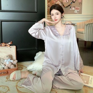 Nuovo Stile Traspirante Estivo, Cardigan in Stile Francese per Ragazze, Pigiama in Seta <span class=keywords><strong>Ghiaccio</strong></span> per Donne in Stile Palazzo - Product Image 4