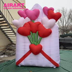 Mur de fleurs gonflable en forme de cœur sur mesure pour <span class=keywords><strong>promotion</strong></span> extérieure de marque - Product Image 5