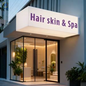 Caisson lumineux LED en acrylique suspendu avec logo mural pour extérieur Logo de boutique devanture Panneau d'affichage en acrylique pour salon de beauté - Product Image 1