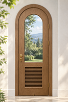 DEMEA Portes intérieures cintrées en bois massif et verre, style français moderne, isolation phonique pour villa, appartement, hôtel, usage commercial