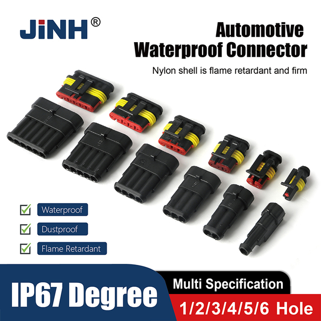 Multi-pin Automotive Connector 1P 2P 3P 4P 5P 6P Vehicle Wire Connector IP67 Automotive Waterproof Connector