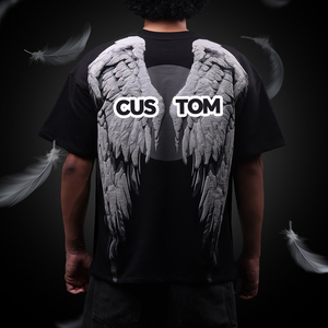 T-Shirt Streetwear di Alta Qualità in Cotone e Poliestere, Personalizzata <span class=keywords><strong>con</strong></span> Ali d'Angelo, Manica Lunga, Vestibilità Regolare - Product Image 1