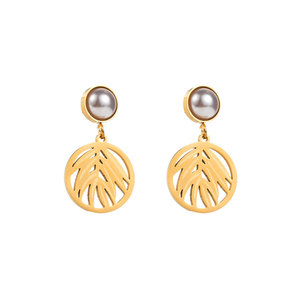 Boucles d'oreilles hypoallergéniques uniques et délicates en acier inoxydable 316L plaqué or 14k 18k, motif cactus, pour femmes - Product Image 4