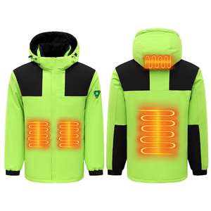 Custom Printed Winter <b>USB</b> <b>Heated</b> Jacket Zipper Hooded Windproof Warm Stand Collar Sporty Style Constant Temperature Electric - Product Image 1