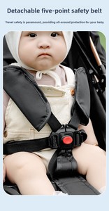 Poussette bébé pliable légère 3 en 1 avec nacelle, vue panoramique bidirectionnelle, certifiée EN1888 pour nouveau-nés jusqu'à 3 ans - Product Image 2
