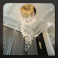 Lustre moderne de luxe, luminaire suspendu pour escalier en spirale, décoration artistique créative pour villa, salon, hall d'hôtel