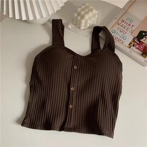 Crop Top Estilo Corsé Y2k Moda Coreana de Verano 2023 Nueva Ropa de Mujer de Punto Casual Básico Chaleco Ajustado <span class=keywords><strong>Sujetador</strong></span> Dulce Tops Femeninos - Product Image 6