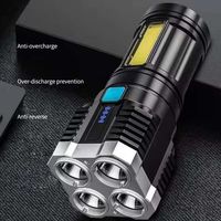 Lampe torche LED multifonctionnelle pour le camping, en stock, étanche IP65, 4 cœurs LED
