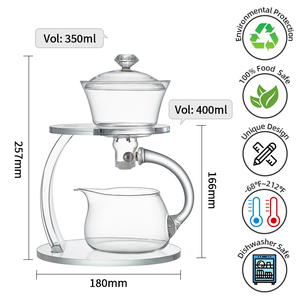 <span class=keywords><strong>Set</strong></span> da Tè in Vetro con Drenaggio Automatico Classico per Casa e Ufficio, Preparatore di Tè Sfuso ed Erbe, Infusore Kung Fu Pratico - Product Image 6
