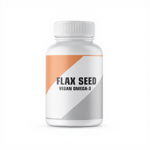 Flax Seed Vegan Omega-3 Capsules for Heart Health Support and Bone Density Improvement All Ages 60 Count - Product Image 1