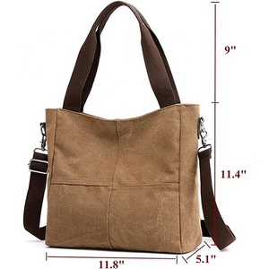 BSCI personnalisé mode nouveau Design toile sac fourre-tout Eco loisirs épaule et sac fourre-tout sac en toile pour les femmes - Product Image 2